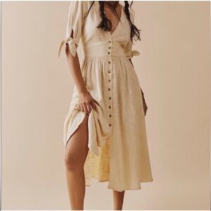 Free People Cream Midi Dress